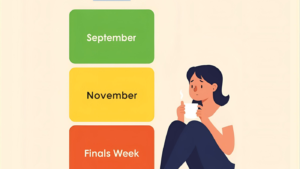 The "Burnout" Cycle: Why High-Achieving Students Crash (And How to Stop It) Illustration of student burnout levels throughout the semester